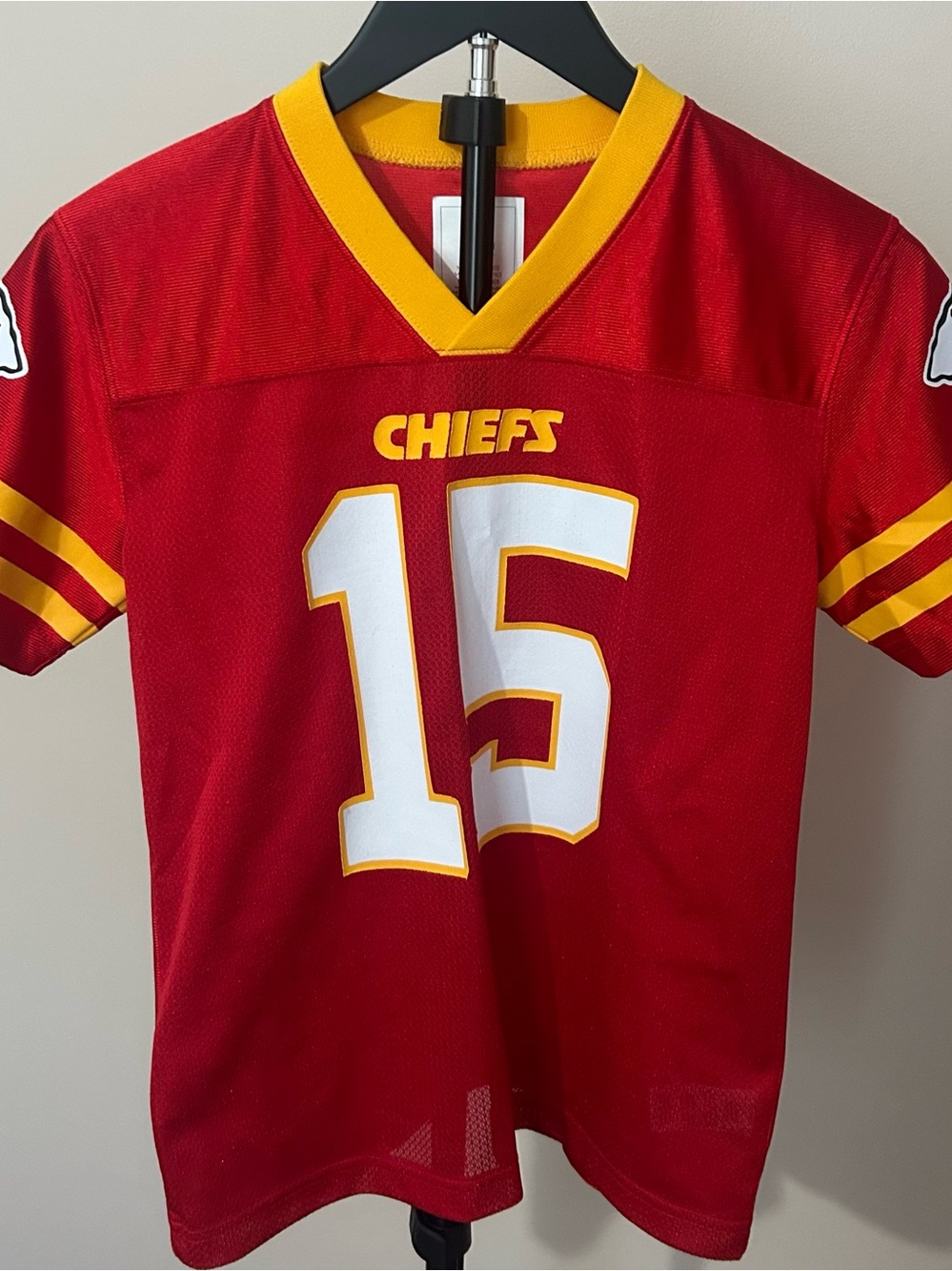 Kids Red & Gold Football Jersey with 'CHIEFS' and Number 15